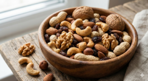 A bowl full of dry nuts, as the future image of the blog.